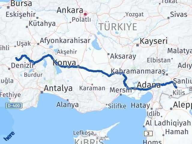 Gaziantep Bekilli Denizli Arası Kaç Km - Yol Haritası