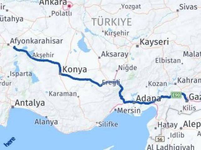 Gaziantep Çobanlar Afyonkarahisar Arası Kaç Km - Yol Haritası