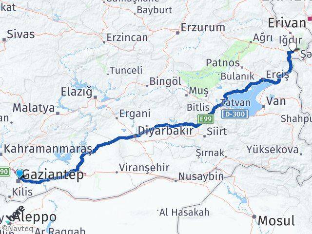 Gaziantep Doğubayazıt Ağrı Arası Kaç Km - Yol Haritası