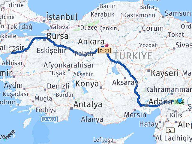 Gaziantep Edremit Balıkesir Arası Kaç Km - Yol Haritası
