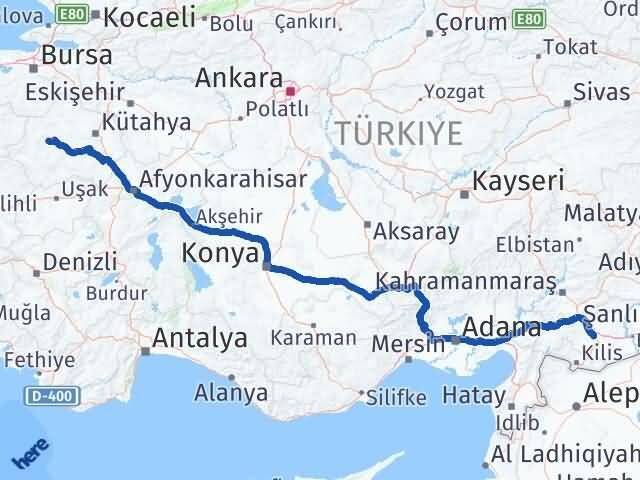 Gaziantep Emet Kütahya Arası Kaç Km - Yol Haritası