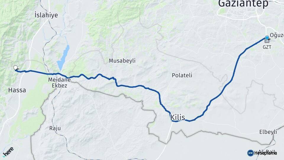 Gaziantep Havalimanı Akbez Arası Kaç Km - Yol Tarifi