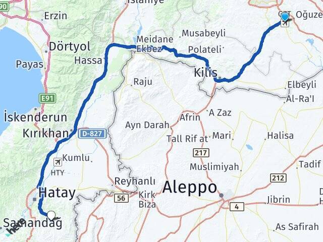 Gaziantep Havalimanı Altınözü Arası Kaç Km - Yol Tarifi