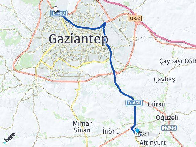 Gaziantep Havalimanı Güvenevler Arası Kaç Km - Yol Tarifi