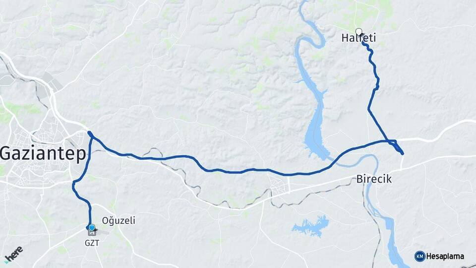 Gaziantep Havalimanı Halfeti Arası Kaç Km - Yol Tarifi