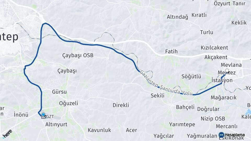 Gaziantep Havalimanı Nizip Arası Kaç Km - Yol Tarifi