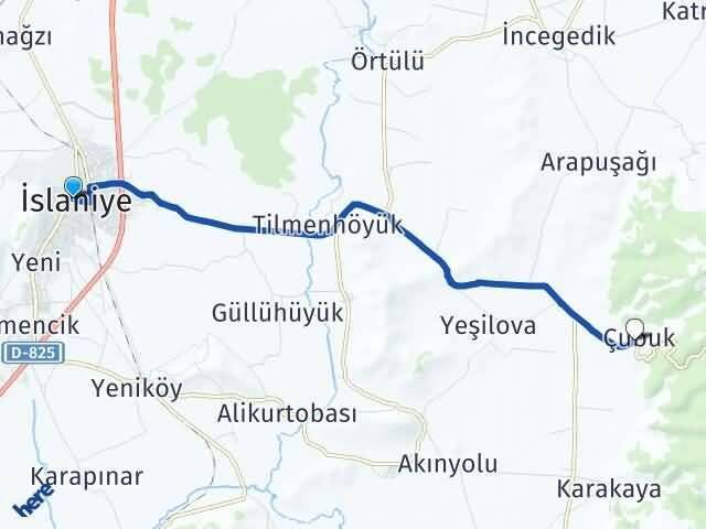 Gaziantep İslahiye Çubuk İslahiye Arası Kaç Km - Yol Haritası