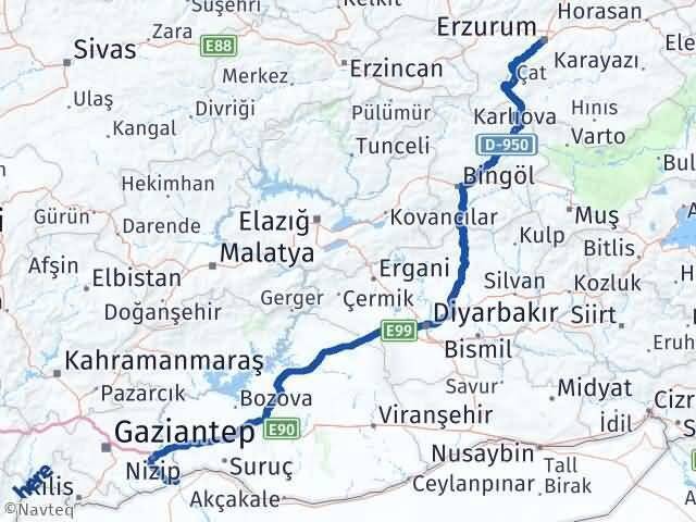 Karkamış Erzurum Arası Kaç Km - Yol Tarifi