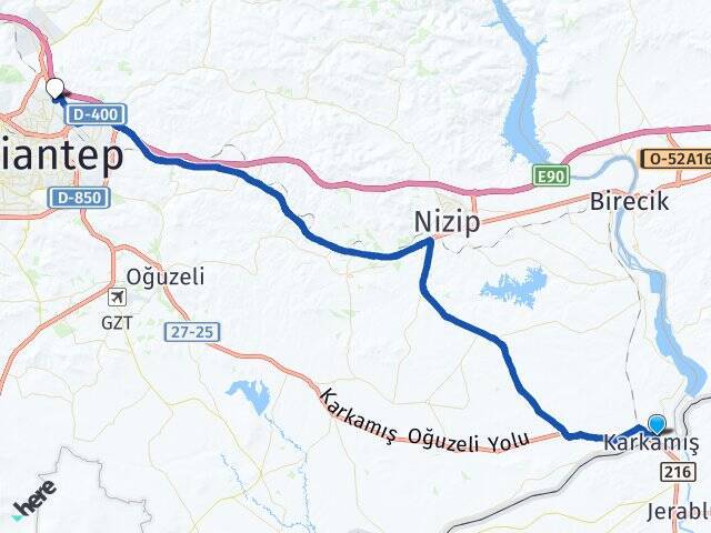 Karşıyaka Gaziantep Otogarı Arası Kaç Km - Yol Tarifi