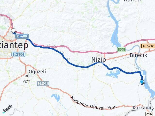 Kelekli Gaziantep Otogarı Arası Kaç Km - Yol Tarifi
