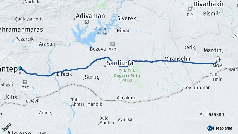 Gaziantep Mardin Havalimanı Arası Kaç Km - Yol Haritası