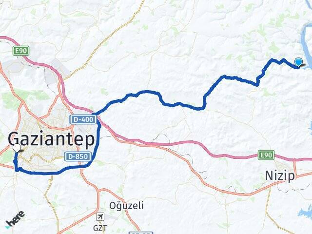 Erenköy Gaziantep Üniversitesi Arası Kaç Km - Yol Tarifi
