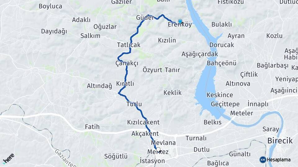 Erenköy Nizip Arası Kaç Km - Yol Tarifi