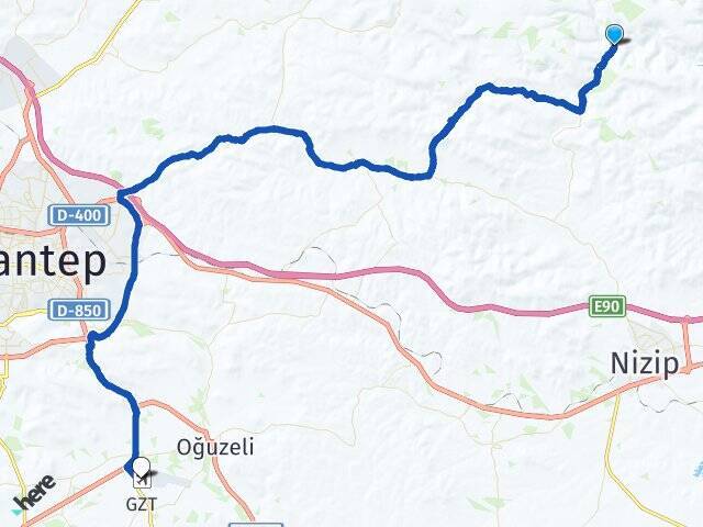 Güder Gaziantep Havalimanı Arası Kaç Km - Yol Tarifi