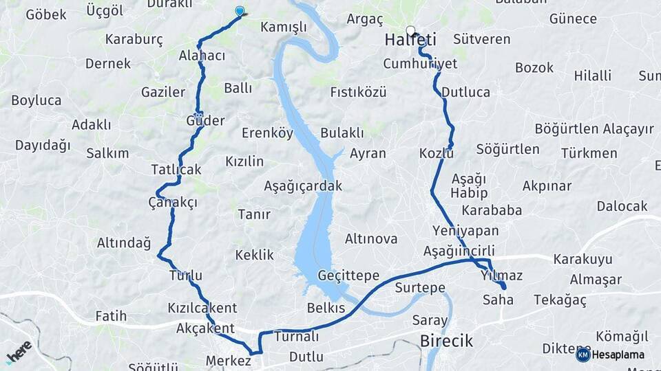 Köseler Halfeti Arası Kaç Km - Yol Tarifi