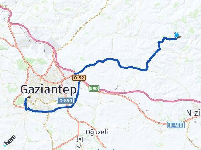 Mehmetobası Gaziantep Üniversitesi Arası Kaç Km - Yol Tarifi
