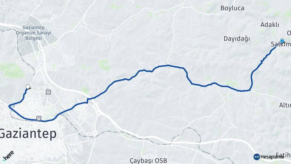 Salkım Gaziantep Arası Kaç Km - Yol Tarifi