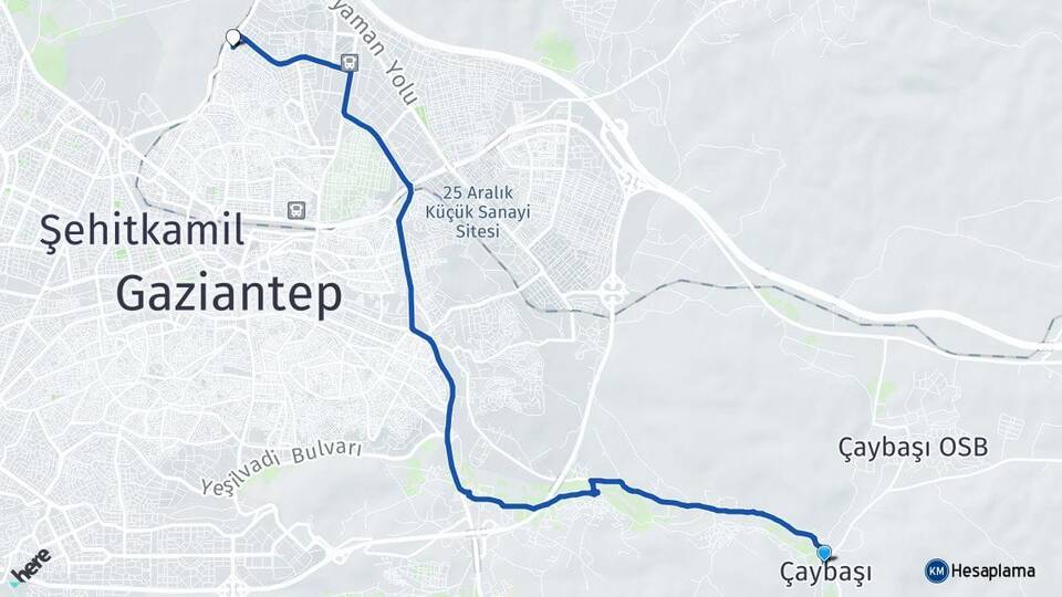 Çaybaşı Gaziantep Arası Kaç Km - Yol Tarifi