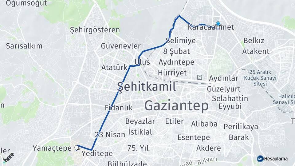 Gaziantep Otogarı Gaziantep Üniversitesi Arası Kaç Km - Yol Tarifi