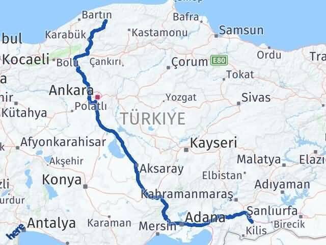 Gaziantep Pınarbaşı Kastamonu Arası Kaç Km - Yol Haritası