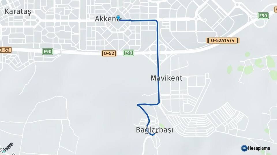 Akkent Bağlarbaşı Arası Kaç Km - Yol Tarifi