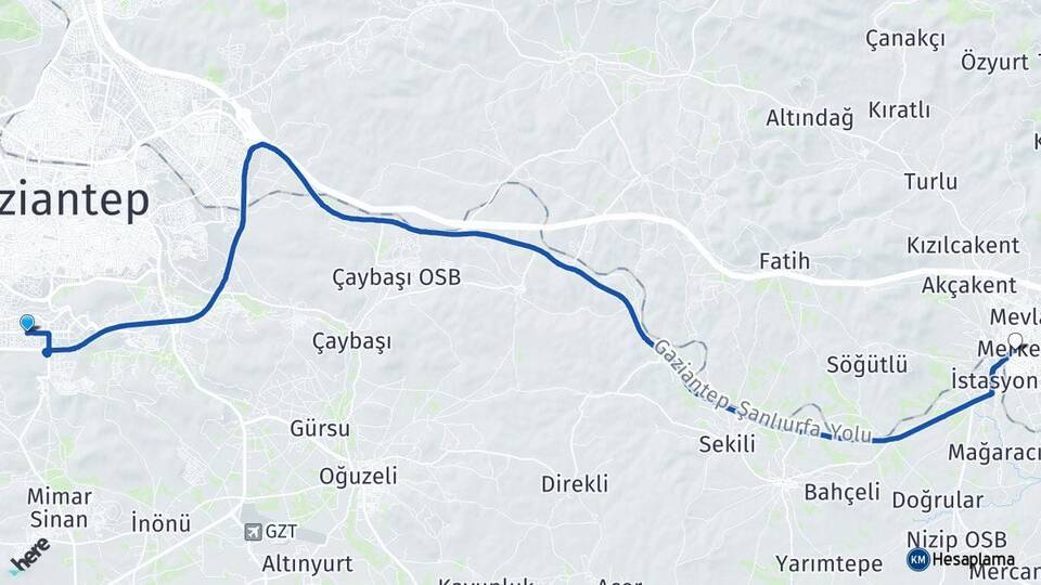 Akkent Nizip Arası Kaç Km - Yol Tarifi