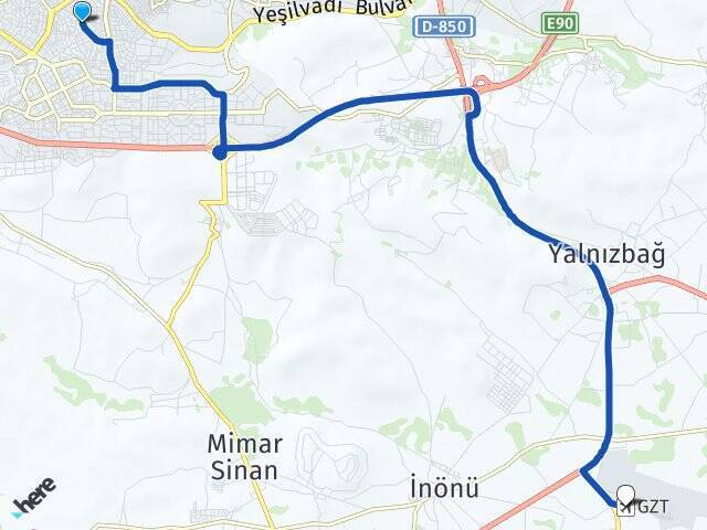 Bülbülzade Gaziantep Havalimanı Arası Kaç Km - Yol Tarifi
