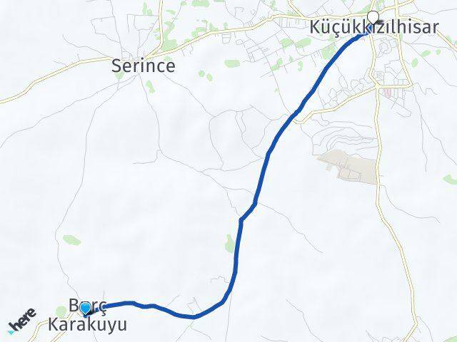 Burç Karakuyu Küçükkızılhisar Arası Kaç Km - Yol Tarifi