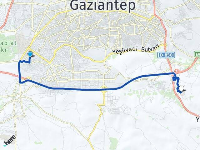 Güneykent Hasan Kalyoncu Üniversitesi Arası Kaç Km - Yol Tarifi