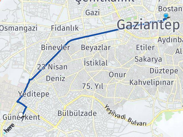 Karagöz Güneykent Arası Kaç Km - Yol Tarifi