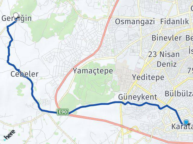 Karataş Gerciğin Arası Kaç Km - Yol Tarifi