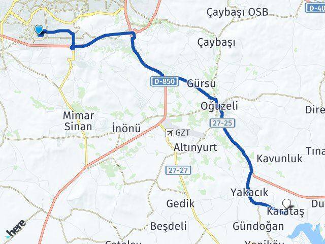Karataş Oğuzeli Arası Kaç Km - Yol Tarifi