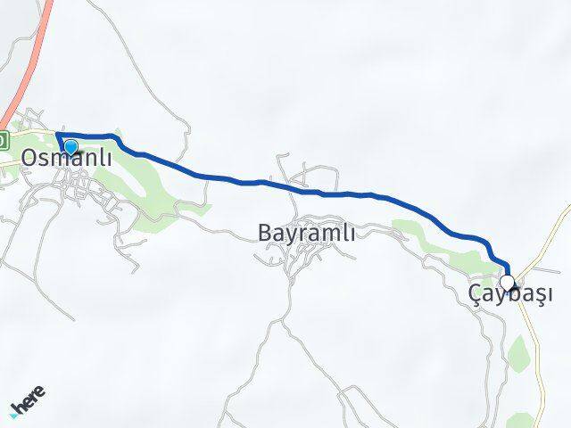 Osmanlı Çaybaşı Arası Kaç Km - Yol Tarifi