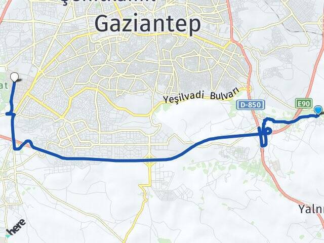 Osmanlı Gaziantep Üniversitesi Arası Kaç Km - Yol Tarifi