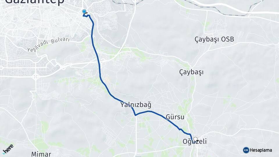 Perilikaya Oğuzeli Arası Kaç Km - Yol Tarifi
