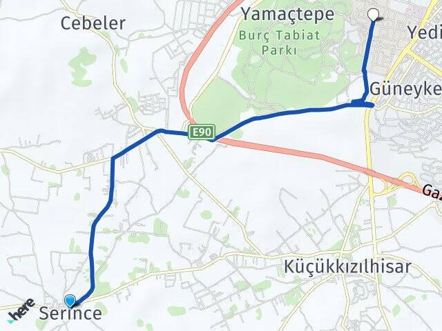 Serince Gaziantep Üniversitesi Arası Kaç Km - Yol Tarifi