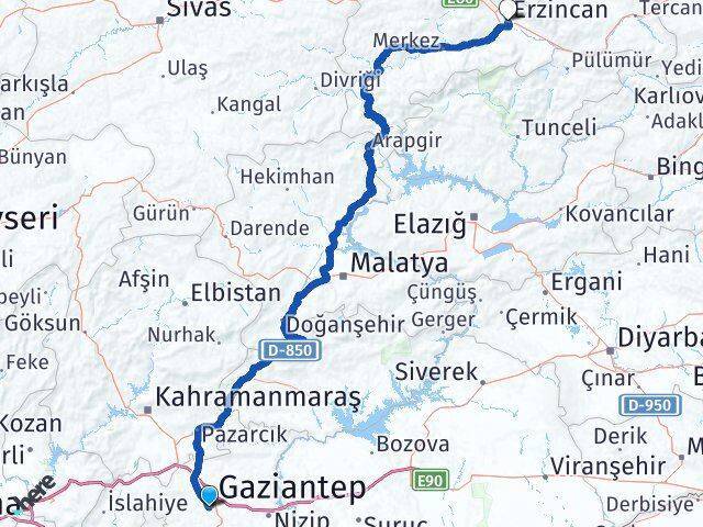Yukarıbayır Erzincan Arası Kaç Km - Yol Tarifi