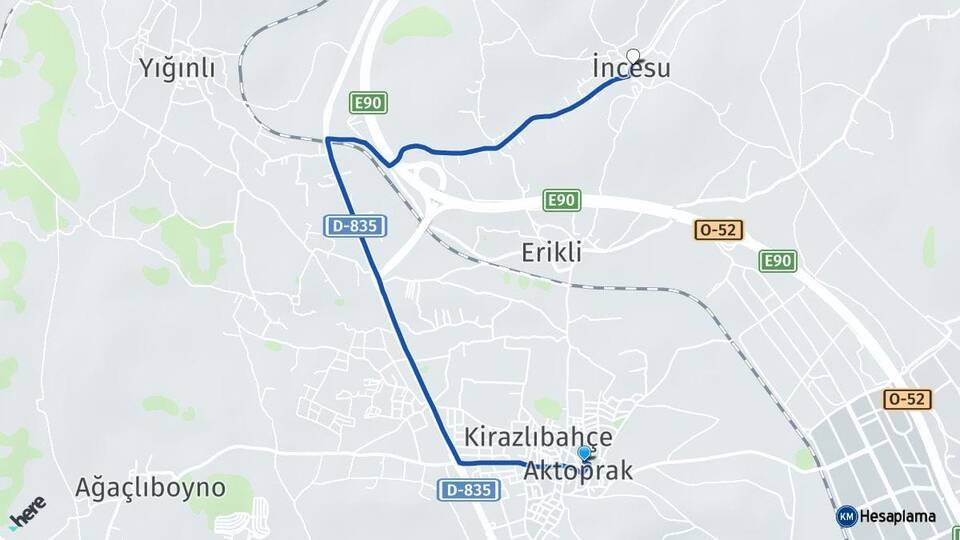 Aktoprak İncesu Arası Kaç Km - Yol Tarifi