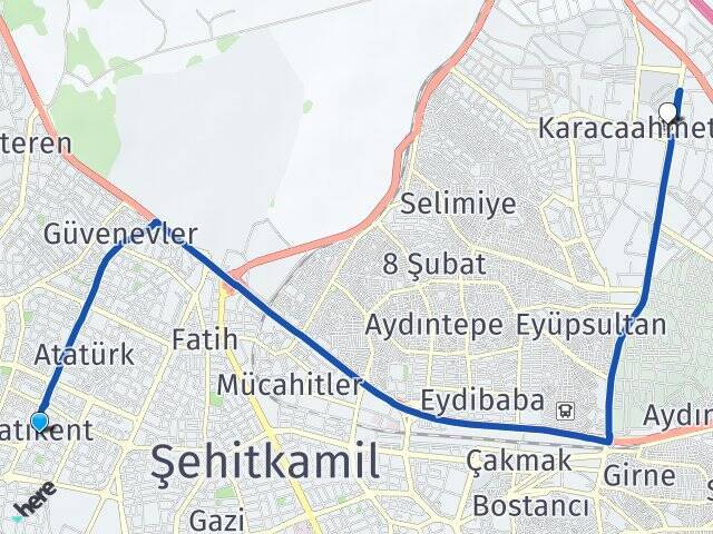 Batıkent Gaziantep Otogarı Arası Kaç Km - Yol Tarifi