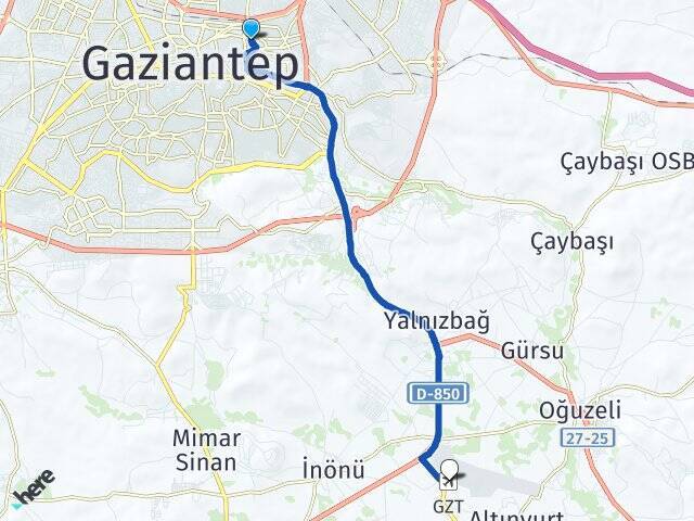 Çıksorut Gaziantep Havalimanı Arası Kaç Km - Yol Tarifi