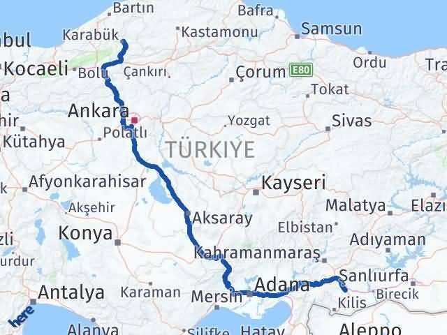 Gaziantep Şehitkamil Karabük Arası Kaç Km - Yol Haritası