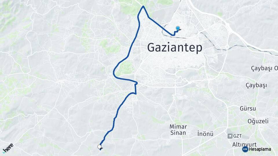 Karşıyaka Şahinbey Arası Kaç Km - Yol Tarifi