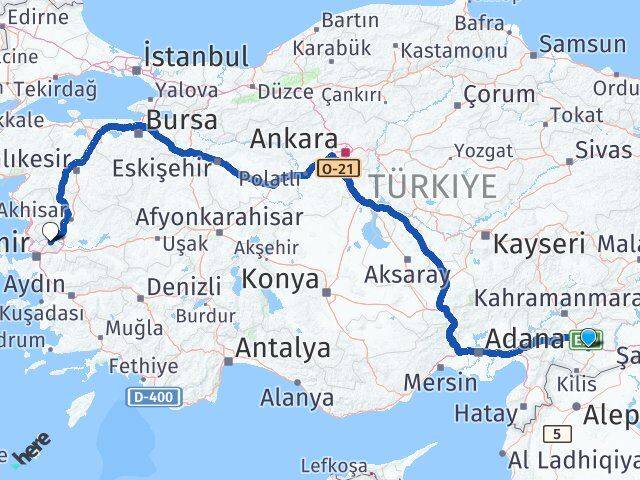 Gaziantep Şehitkamil Manisa Arası Kaç Km - Yol Haritası
