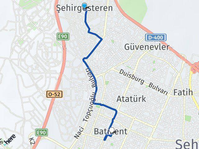 Şehirgösteren Batıkent Arası Kaç Km - Yol Tarifi