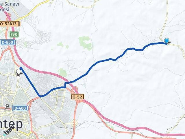 Yukarı Arıl Gaziantep Otogarı Arası Kaç Km - Yol Tarifi