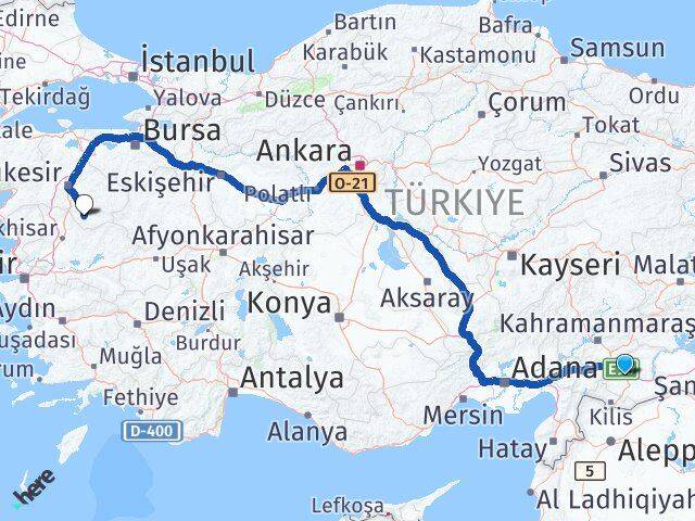 Gaziantep Sındırgı Balıkesir Arası Kaç Km - Yol Haritası