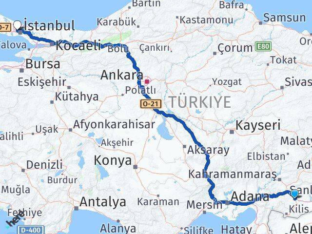 Gaziantep Sultangazi İstanbul Arası Kaç Km - Yol Haritası