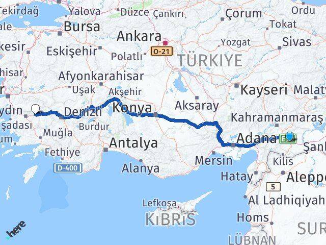 Gaziantep Sultanhisar Aydın Arası Kaç Km - Yol Haritası