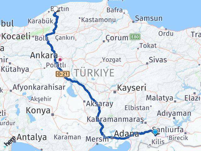 Gaziantep Ulus Bartın Arası Kaç Km - Yol Haritası