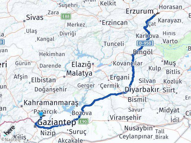 Yavuzeli Erzurum Arası Kaç Km - Yol Tarifi